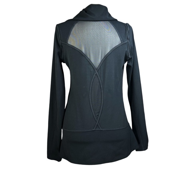 Athleta Blissout Jacket Small Black Moto Asymmetrical Thumbholes Pockets - Picture 5 of 15